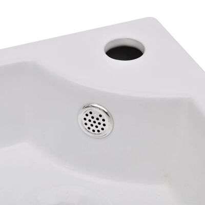 vidaXL håndvask med overløb 45 x 32 x 12,5 cm hvid