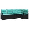 vidaXL Sofa S&aelig;t 5 stk. Sort polyrattan