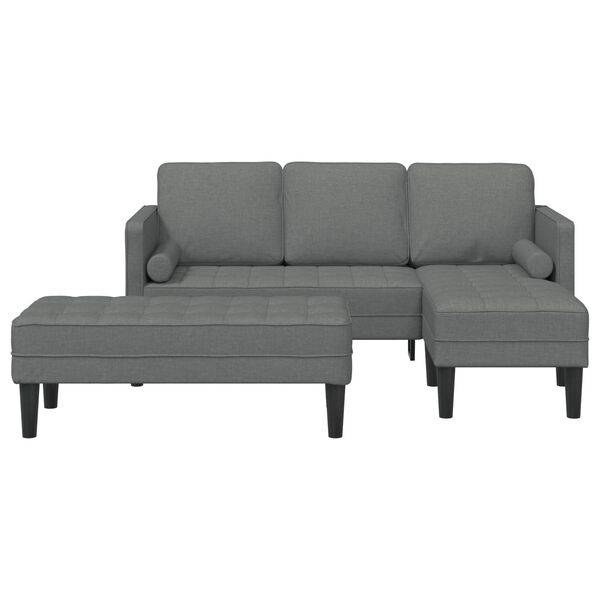 vidaXL Sofa S&aelig;t med pude 2 pcs M&oslash;rkegr&aring; Polyester