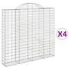vidaXL buede gabionkurve 4 stk. 200x30x180/200 cm galvaniseret jern