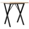 vidaXL spisebord 70x70x75,5 cm X-stel massivt fyrretr&aelig; og st&aring;l