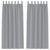vidaXL M&oslash;rkl&aelig;gningsgardiner med ringe 2 stk. Lysegr&aring; 225 x 140 cm
