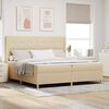 vidaXL Box spring seng med madras Creme 140 x 200 cm Stof