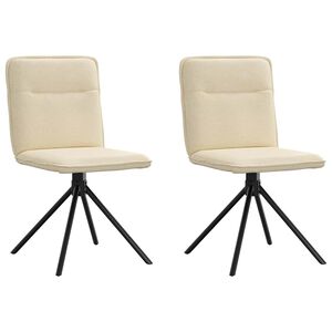 vidaXL spisebordsstole 2 stk. stof cremefarvet