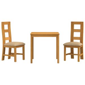 vidaXL Spisestues&aelig;t 3 stk. Beige Massivt Eg Tr&aelig;