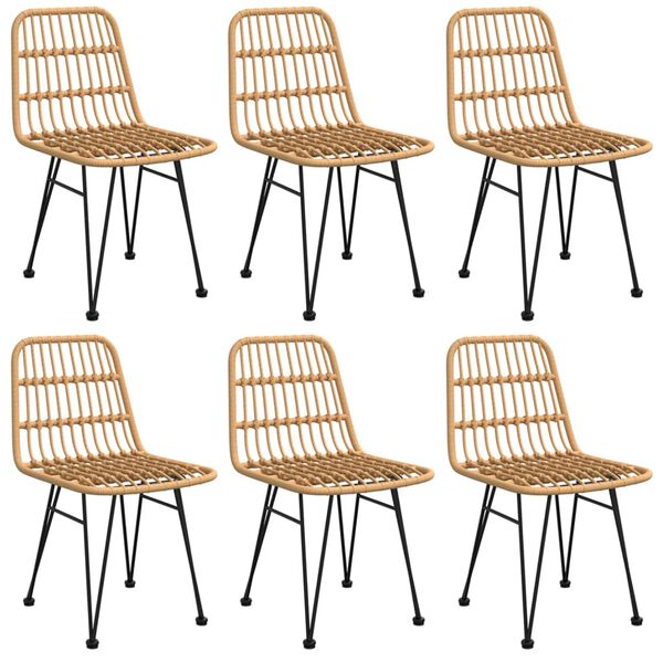 vidaXL spisebordssæt til haven 7 dele polyrattan