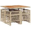 vidaXL spisebordss&aelig;t til haven 9 dele med hynder polyrattan beige