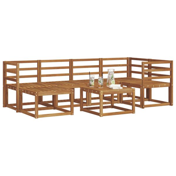 vidaXL Udend&oslash;rs sofagruppe 7 pcs Naturfarvet Massivt Akacietr&aelig;