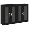 vidaXL V&aelig;ggeskabe 2 stk. Sort eg 69,5 x 34 x 90 cm Konstrueret tr&aelig;
