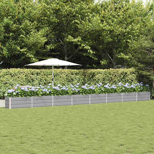 vidaXL Plantekasse Lysegr&aring; 480 x 50 x 45 cm Galvaniseret st&aring;l