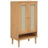 vidaXL skoskab SENJA 59,5x35x107 cm rattan-look massivt tr&aelig; brun