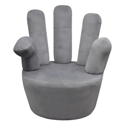 vidaXL stol håndformet fløjl grå