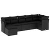 vidaXL sofas&aelig;t til haven 7 dele med hynder polyrattan sort