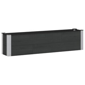 vidaXL H&oslash;jbed Sort 150 x 30 x 36 cm WPC og Aluminium