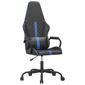 vidaXL gamingstol m. massagefunktion kunstl&aelig;der sort og bl&aring;