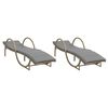 vidaXL liggestole 2 stk. med hynder polyrattan beige