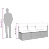 vidaXL 3-personers havesofa med hynder polyrattan brun