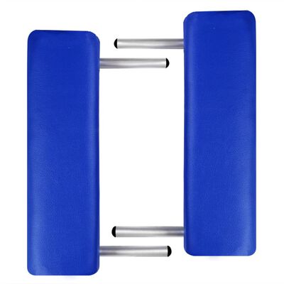 vidaXL sammenfoldeligt massagebord med aluminiumsstel 2 zoner blå