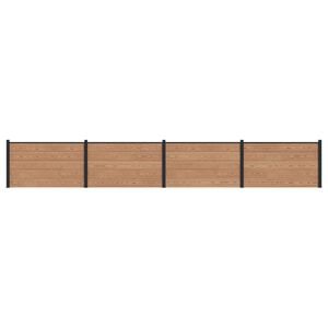 vidaXL Hegnspanel 4 pcs WPC og Aluminium Brun