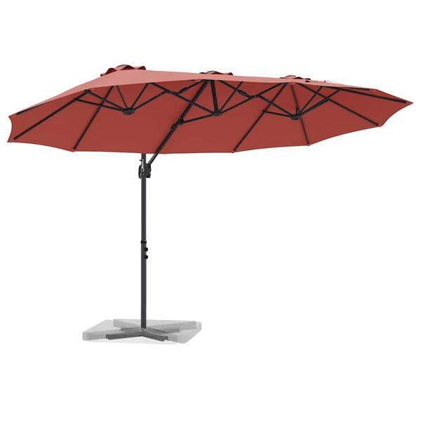 vidaXL Havekant parasol Terrakotta 372 x 198 x 243 cm