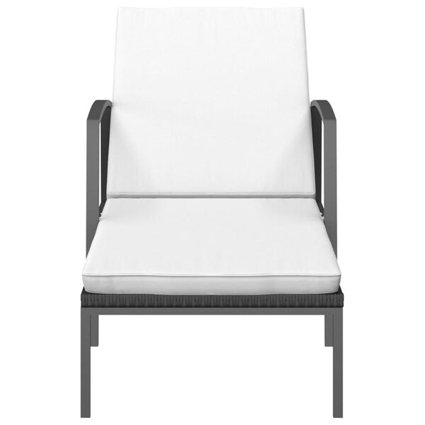 vidaXL liggestol med hynde polyrattan sort