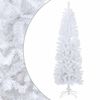 vidaXL Kunstigt slankt juletr&aelig; 180 cm PVC og St&aring;l Hvid