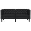 vidaXL 2-personers Chesterfield-sofa kunstlæder sort