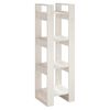 vidaXL bogreol/rumdeler 41x35x125 cm massivt fyrretr&aelig; hvid