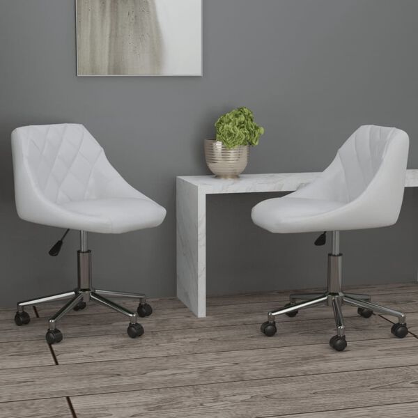 vidaXL drejelige spisebordsstole 2 stk. kunstl&aelig;der hvid
