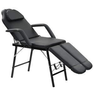 vidaXL mobil ansigtsbehandlingsstol kunstl&aelig;der 185 x 78 x 76 cm sort