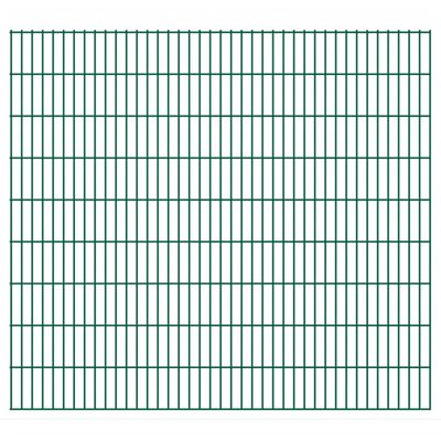 vidaXL 2D paneler og pæle til havehegn, 2.008x1.830 mm, 16 m, grønne