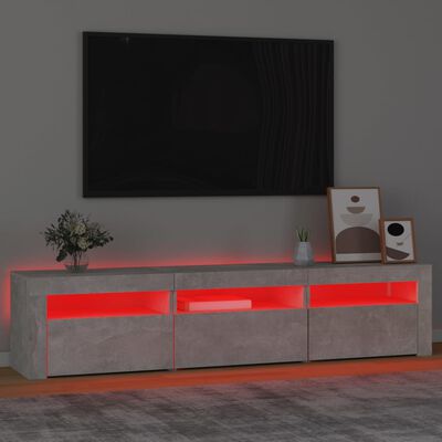 vidaXL tv-bord med LED-lys 180x35x40 cm betongrå
