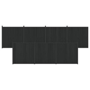 vidaXL Hegnspanel 7 stk. 1230 x 186,5 cm WPC og Aluminium Sort