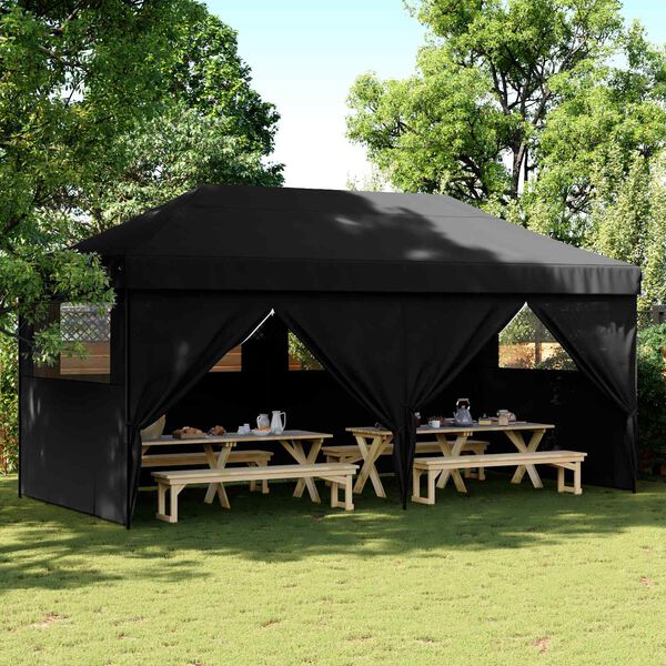vidaXL Party Tent Sort 292 x 580 x 315 cm Oxford stof