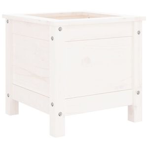 vidaXL plantekasse 40x40x39 cm massivt fyrretr&aelig; hvid