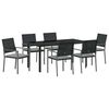 vidaXL Have Spisebordss&aelig;t 7 pcs Sort og Lys Gr&aring; PE Rattan