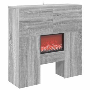 vidaXL Elektrisk pejs Gr&aring; Sonoma 75 x 24,5 x 75 cm Konstrueret tr&aelig;