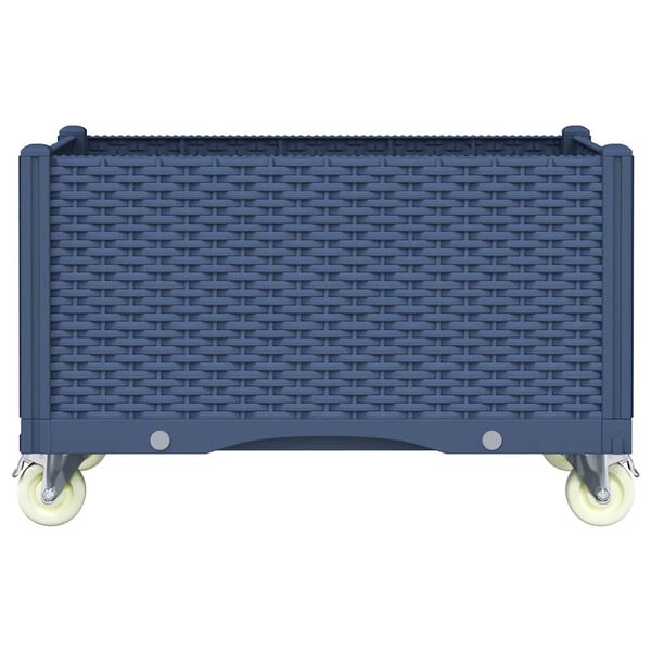 vidaXL plantekasse med hjul 80x50x54 cm PP bl&aring;gr&aring;