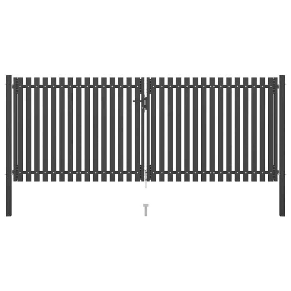 vidaXL havehegnsl&aring;ge st&aring;l 400x125 cm antracitgr&aring;