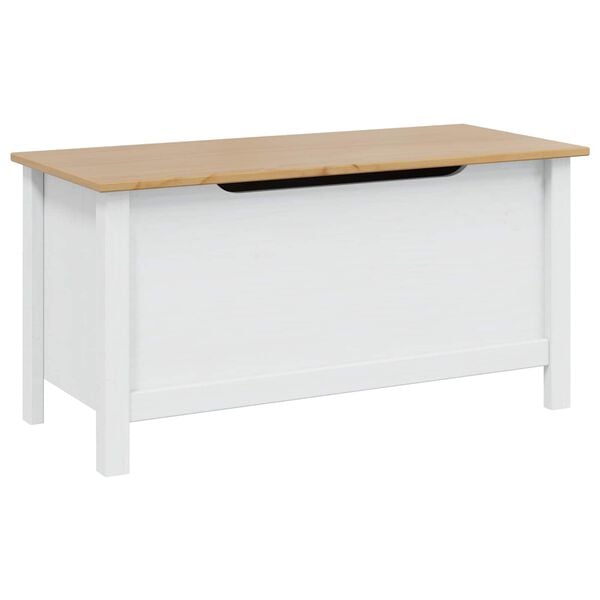 vidaXL Opbevaringskasse Hill Hvid og honningbrun 90 x 40 x 45 cm