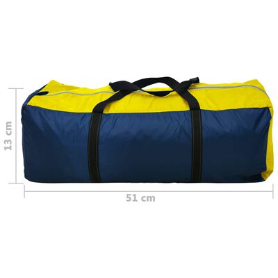 vidaXL campingtelt 4 personer marineblå og gul