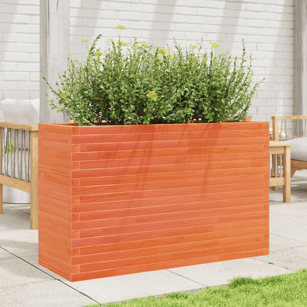 vidaXL plantekasse 110x40x68,5 cm massivt fyrretr&aelig; gyldenbrun