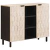 vidaXL Sideboard Hvid Vask Finish 90 x 33 x 75 cm Massivt mangotr&aelig;