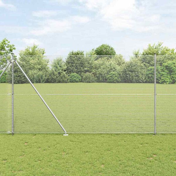 vidaXL Hegnsp&aelig;l S&oslash;lv 10 x 1,5 m (16 x 16 mm net) St&aring;l