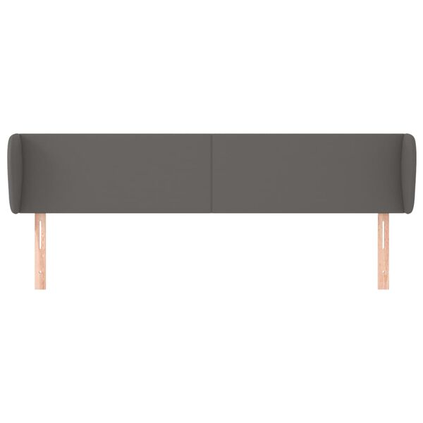 vidaXL sengegavl med kanter 163x23x78/88 cm kunstl&aelig;der gr&aring;