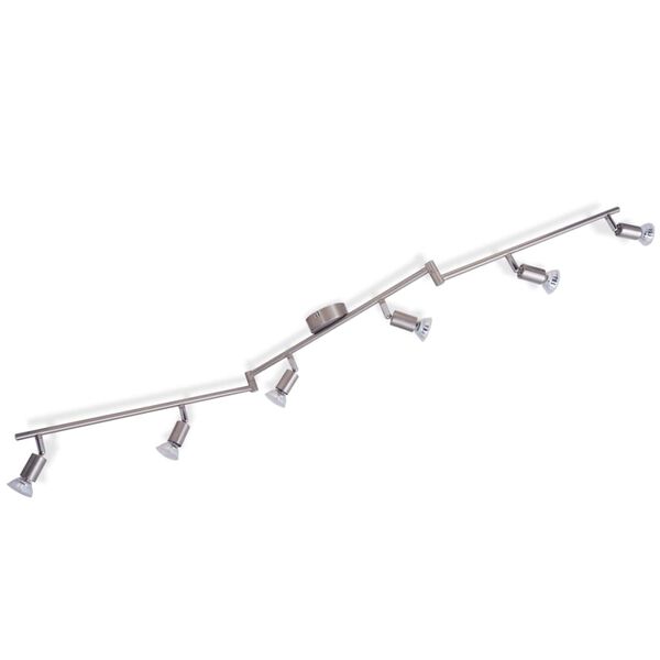 vidaXL loftslampe med 6 LED-spotlys satinnikkel