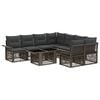 vidaXL Havesofa S&aelig;t 9 stk. Gr&aring; og M&oslash;rkegr&aring; polyrattan