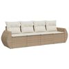 vidaXL sofas&aelig;t til haven 4 dele med hynder polyrattan beige