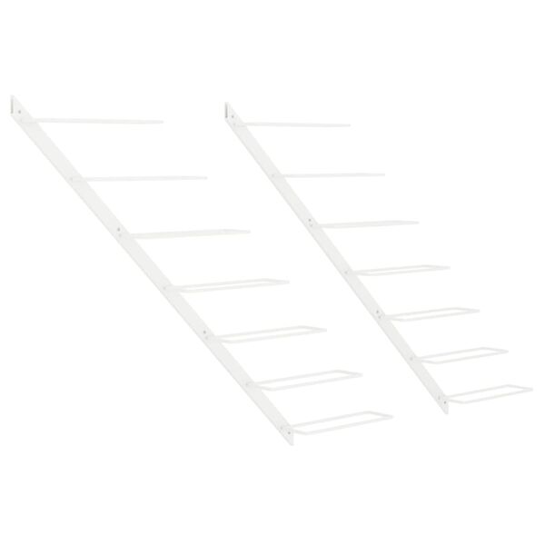 vidaXL væghængte vinreoler til 7 flasker 2 stk. metal hvid