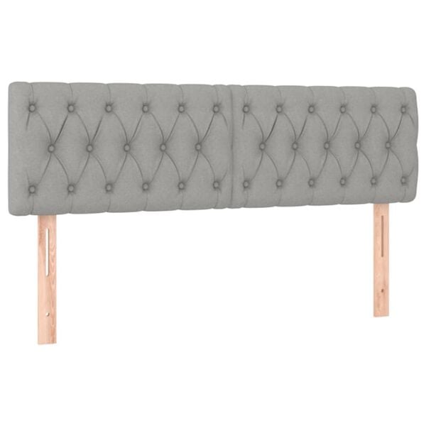 vidaXL sengegavle 2 stk. 72x7x78/88 cm stof lysegr&aring;